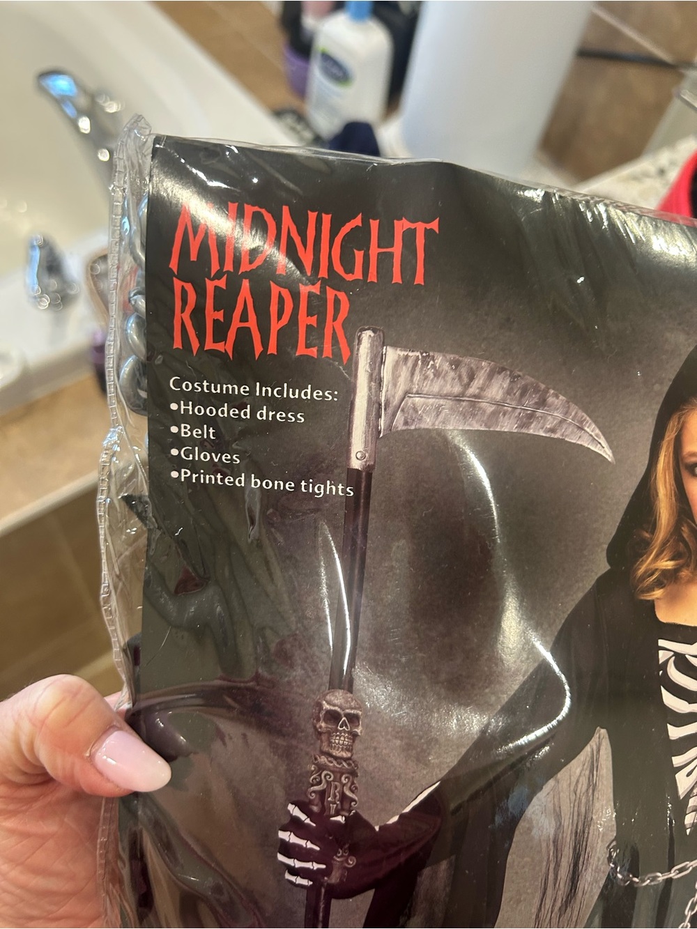 Midnight Reaper Hooded Costume - Black with Red Logo